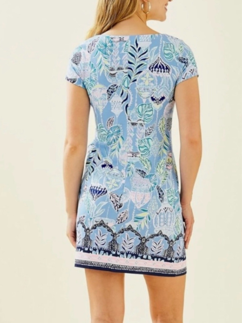 Lilly Pulitzer UPF 50+ Sophiletta Floral Dress-Blue Peri Lapis Lanterns - Picture 3 of 8